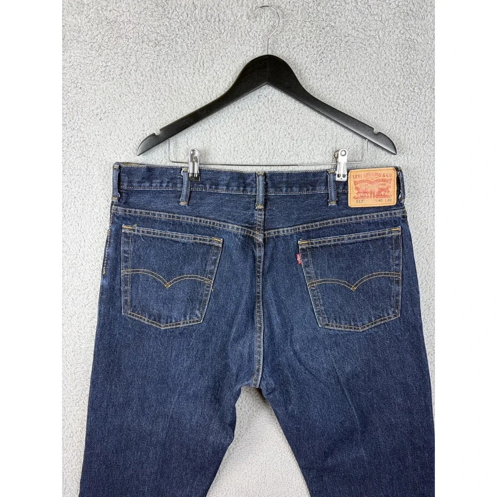 Levis 517 Jeans Mens 40x30 Blue Dark Wash Slim Bootcut Denim Casual Rugby Men